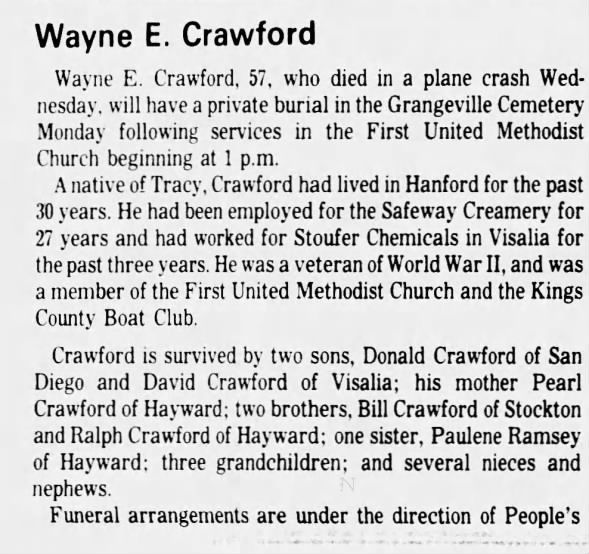 Obituary for Wayne E. Crawford (Aged 57)